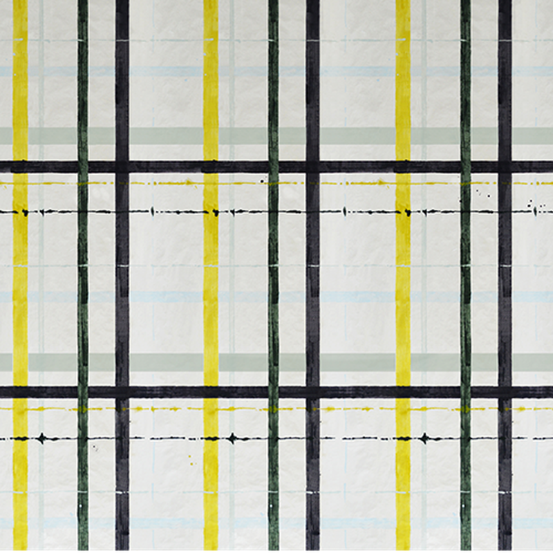 PAINTERLY PLAID - Hand Painted Wallcovering-Porter Teleo